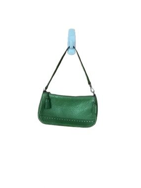 Coach Hamptons Small Perforated Pebbled Green Leather Demi Handbag